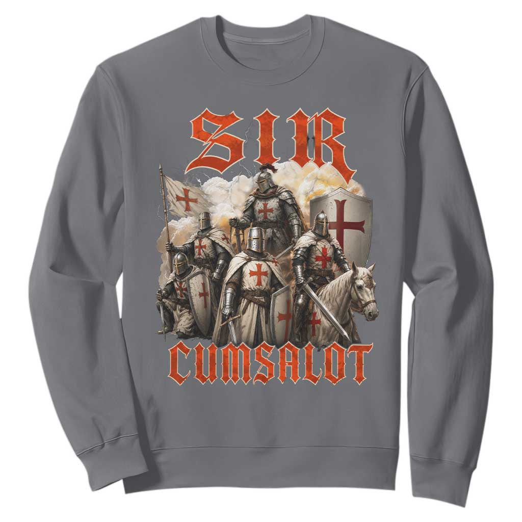 Sir Cumsalot Funny Offensive Knight Meme Bootleg Graphic Sweatshirt