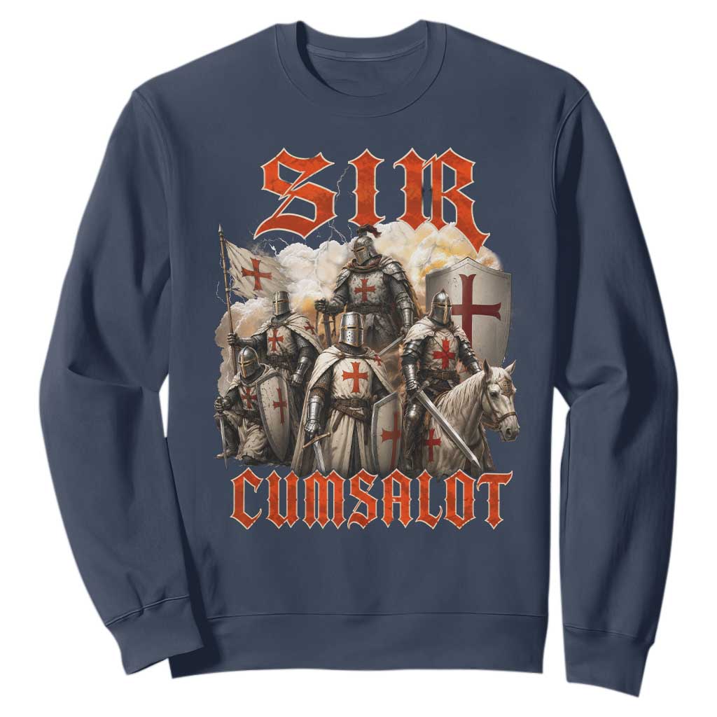 Sir Cumsalot Funny Offensive Knight Meme Bootleg Graphic Sweatshirt