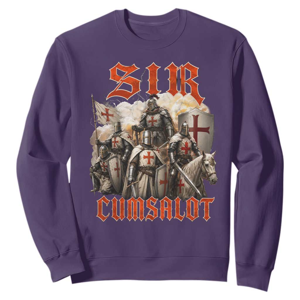 Sir Cumsalot Funny Offensive Knight Meme Bootleg Graphic Sweatshirt