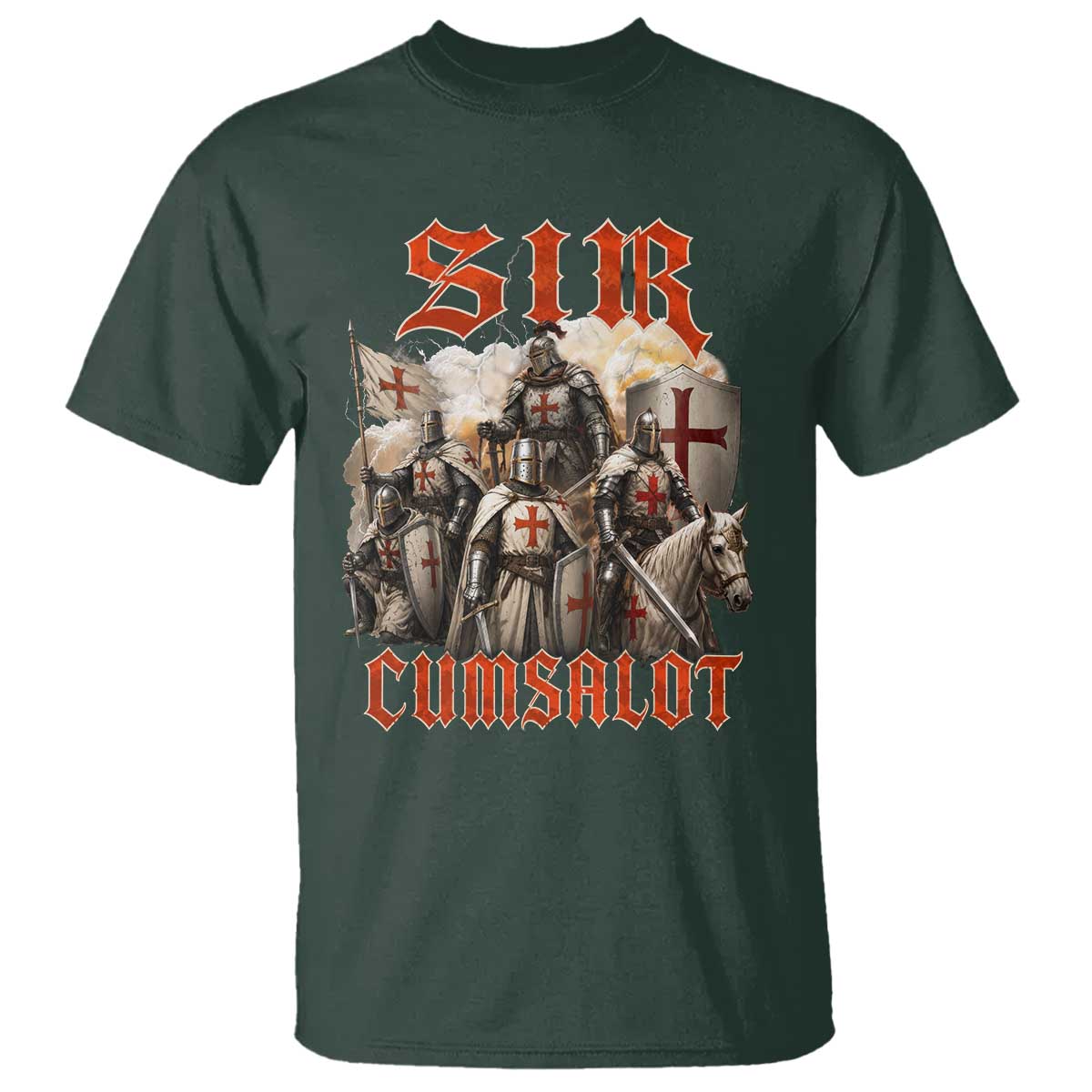 Sir Cumsalot Funny Offensive Knight Meme Bootleg Graphic T Shirt