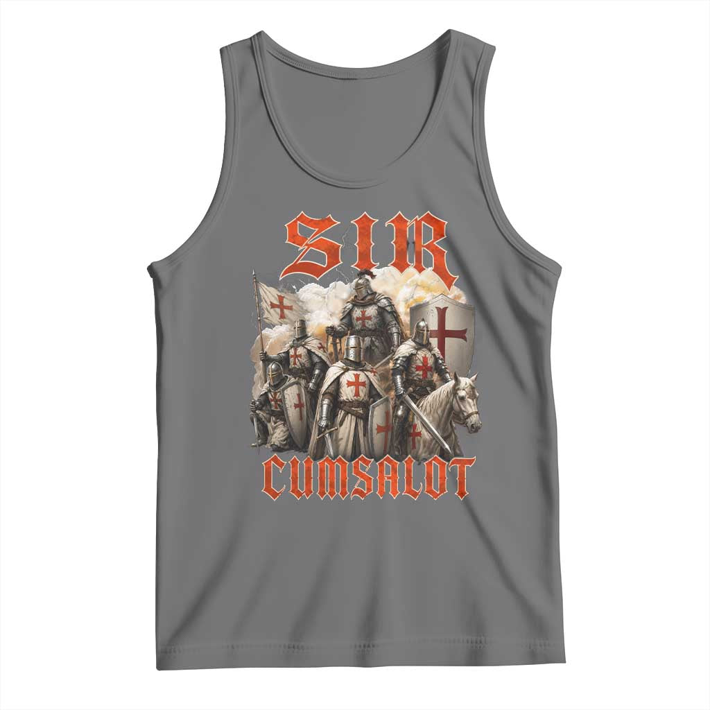 Sir Cumsalot Funny Offensive Knight Meme Bootleg Graphic Tank Top