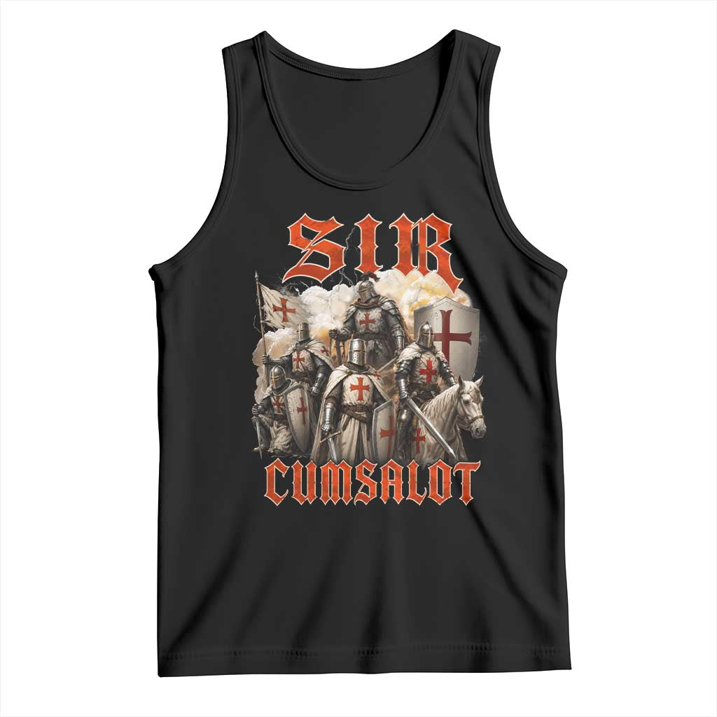 Sir Cumsalot Funny Offensive Knight Meme Bootleg Graphic Tank Top TS11 Black Print Your Wear