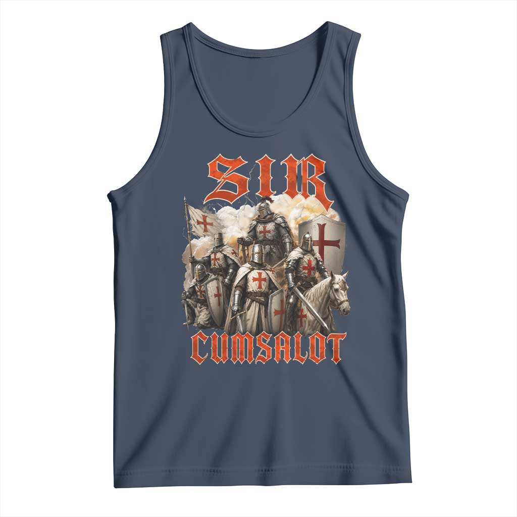 Sir Cumsalot Funny Offensive Knight Meme Bootleg Graphic Tank Top