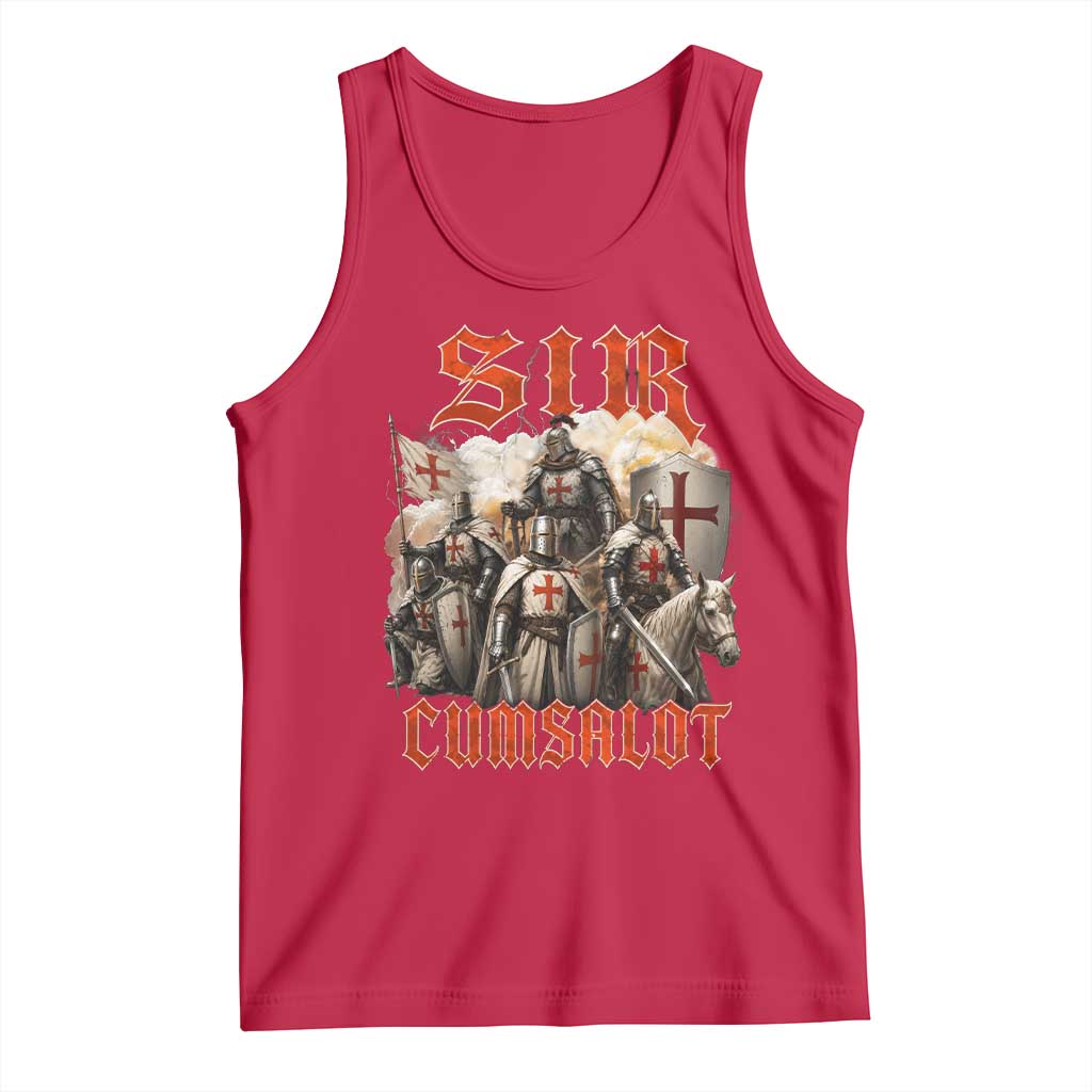 Sir Cumsalot Funny Offensive Knight Meme Bootleg Graphic Tank Top
