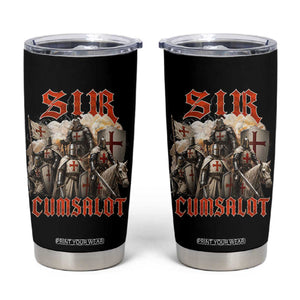 Sir Cumsalot Funny Offensive Knight Meme Bootleg Graphic Tumbler Cup