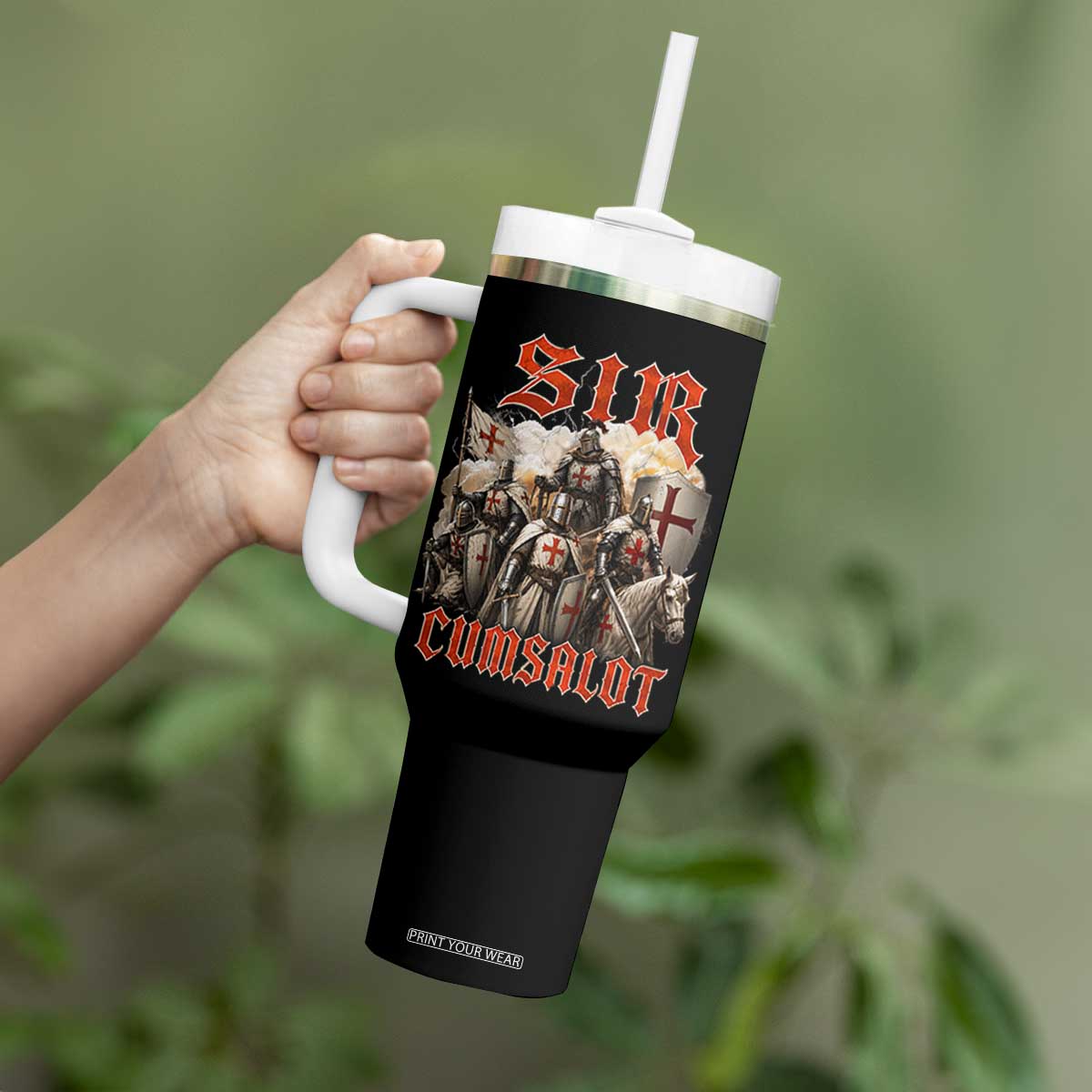 Sir Cumsalot Funny Offensive Knight Meme Bootleg Graphic Tumbler With Handle