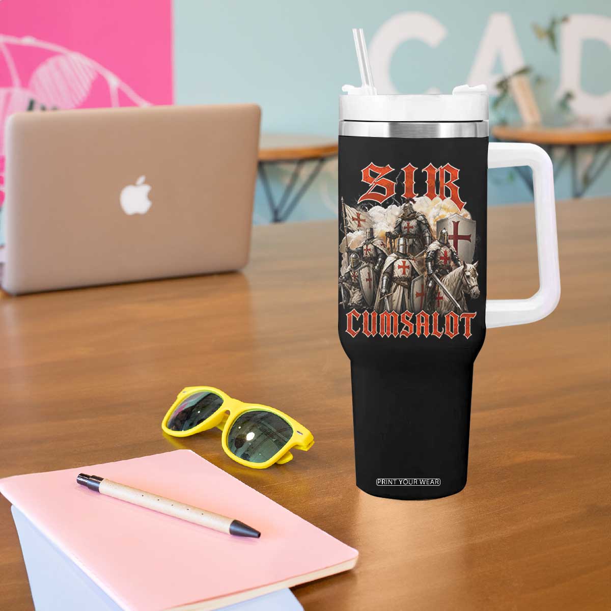 Sir Cumsalot Funny Offensive Knight Meme Bootleg Graphic Tumbler With Handle
