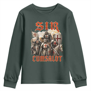Sir Cumsalot Funny Offensive Knight Meme Bootleg Graphic Youth Sweatshirt
