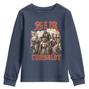 Sir Cumsalot Funny Offensive Knight Meme Bootleg Graphic Youth Sweatshirt