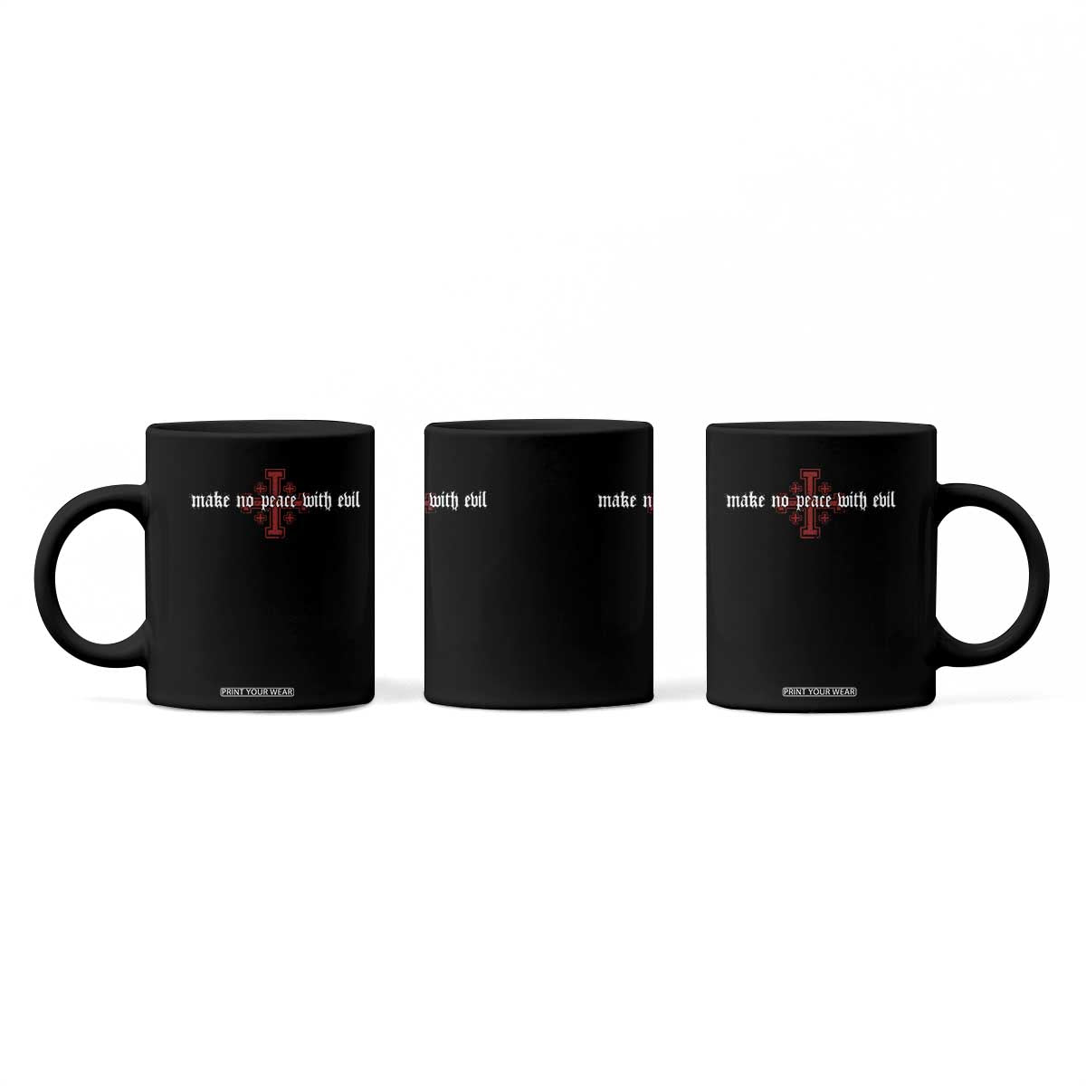 Make No Peace with Evil Knight Templar Jerusalem Crusade Cross Coffee Mug