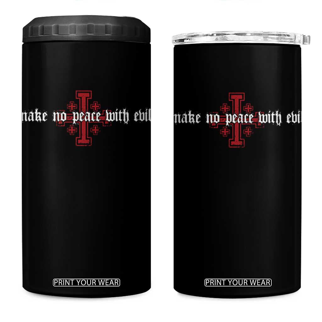 Make No Peace with Evil Knight Templar Jerusalem Crusade Cross 4 in 1 Can Cooler Tumbler TS11 One Size: 16 oz Black Print Your Wear