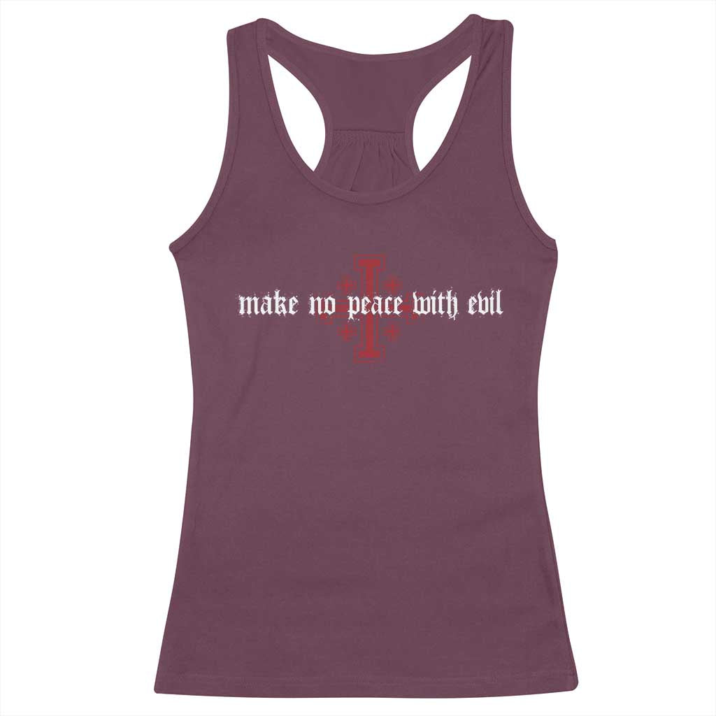 Make No Peace with Evil Knight Templar Jerusalem Crusade Cross Racerback Tank Top