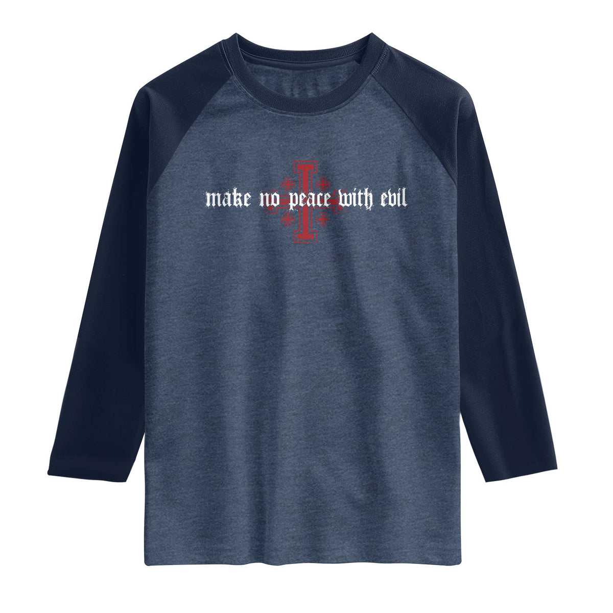 Make No Peace with Evil Knight Templar Jerusalem Crusade Cross Raglan Shirt