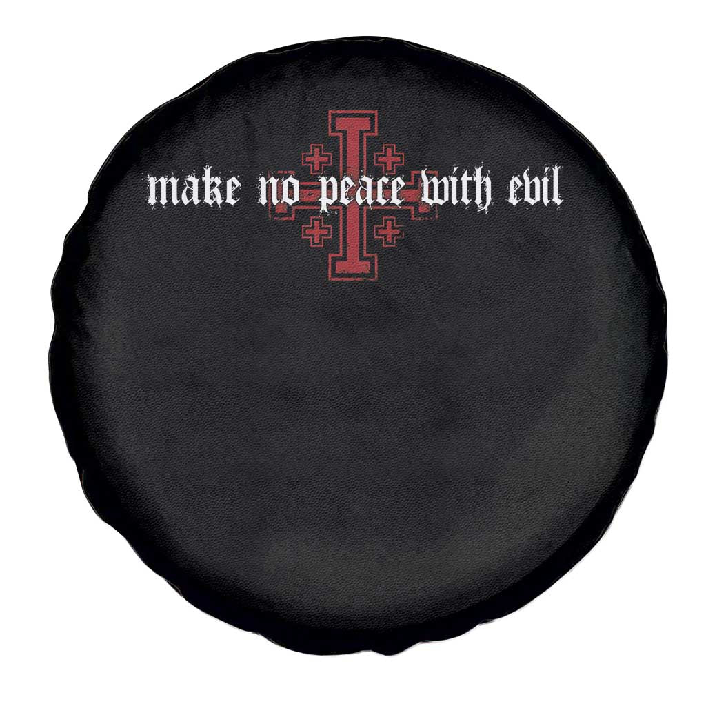 Make No Peace with Evil Knight Templar Jerusalem Crusade Cross Spare Tire Cover