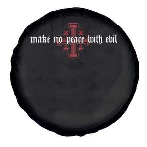 Make No Peace with Evil Knight Templar Jerusalem Crusade Cross Spare Tire Cover