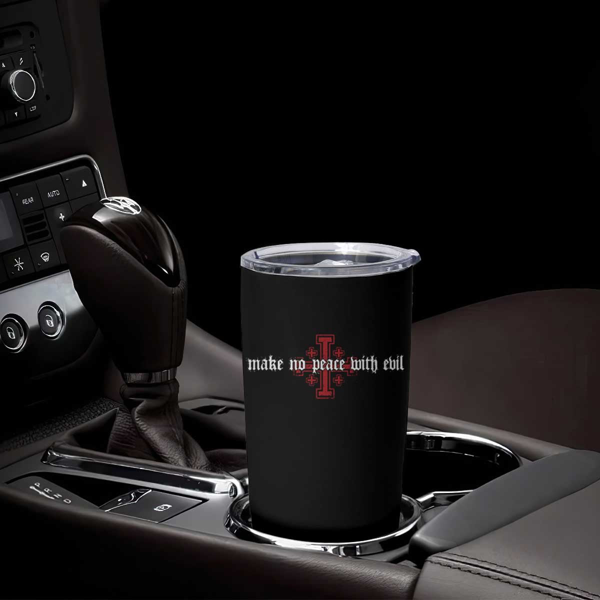 Make No Peace with Evil Knight Templar Jerusalem Crusade Cross Tumbler Cup