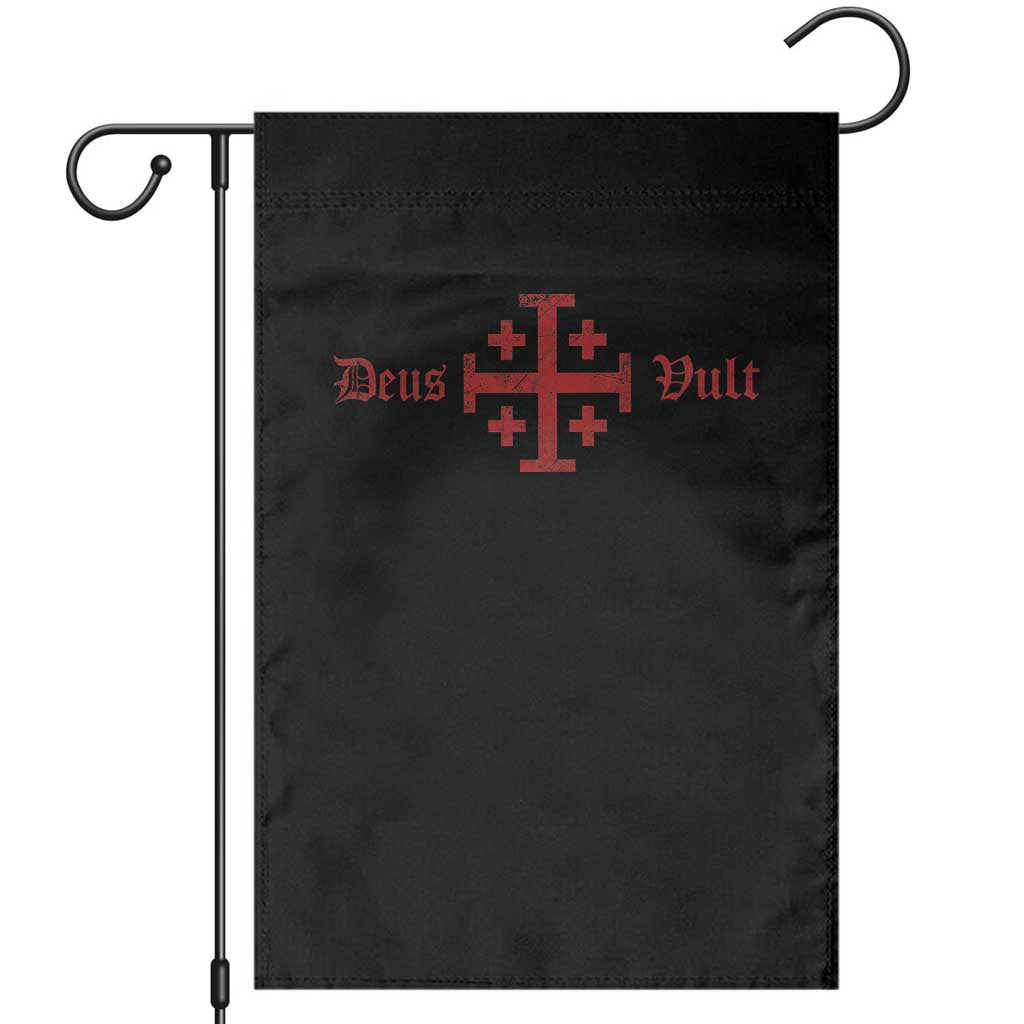 Deus Vult Catholic Knight Templar Crusader Cross Garden Flag TS11 Black Print Your Wear