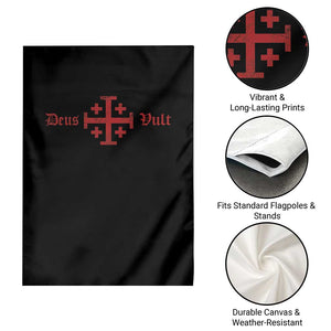 Deus Vult Catholic Knight Templar Crusader Cross Garden Flag