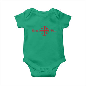 Deus Vult Catholic Knight Templar Crusader Cross Baby Onesie