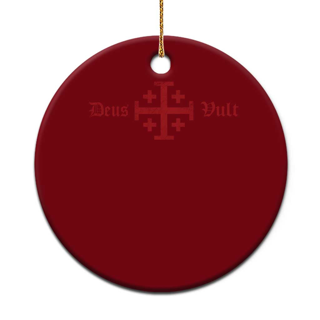 Deus Vult Catholic Knight Templar Crusader Cross Ceramic Ornament TS11 1pc Red Print Your Wear