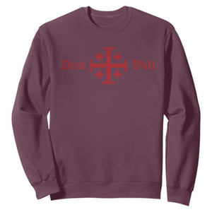 Deus Vult Catholic Knight Templar Crusader Cross Sweatshirt