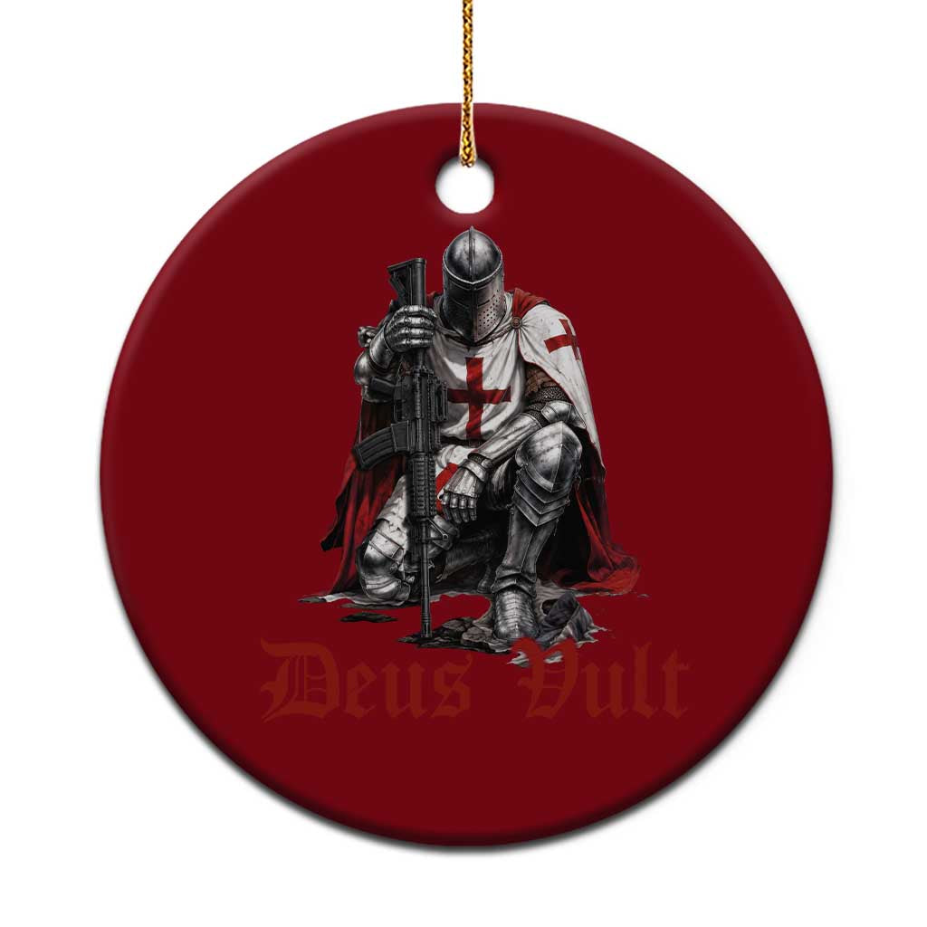 Deus Vult Knights Templar Gun Lover Ceramic Ornament Crusader Cross Soldier of Christ TS11 1pc Red Print Your Wear