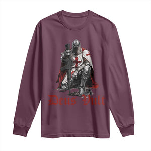 Deus Vult Knights Templar Gun Lover Long Sleeve Shirt Crusader Cross Soldier of Christ