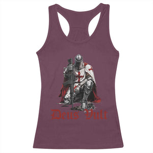 Deus Vult Knights Templar Gun Lover Racerback Tank Top Crusader Cross Soldier of Christ