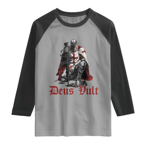 Deus Vult Knights Templar Gun Lover Raglan Shirt Crusader Cross Soldier of Christ
