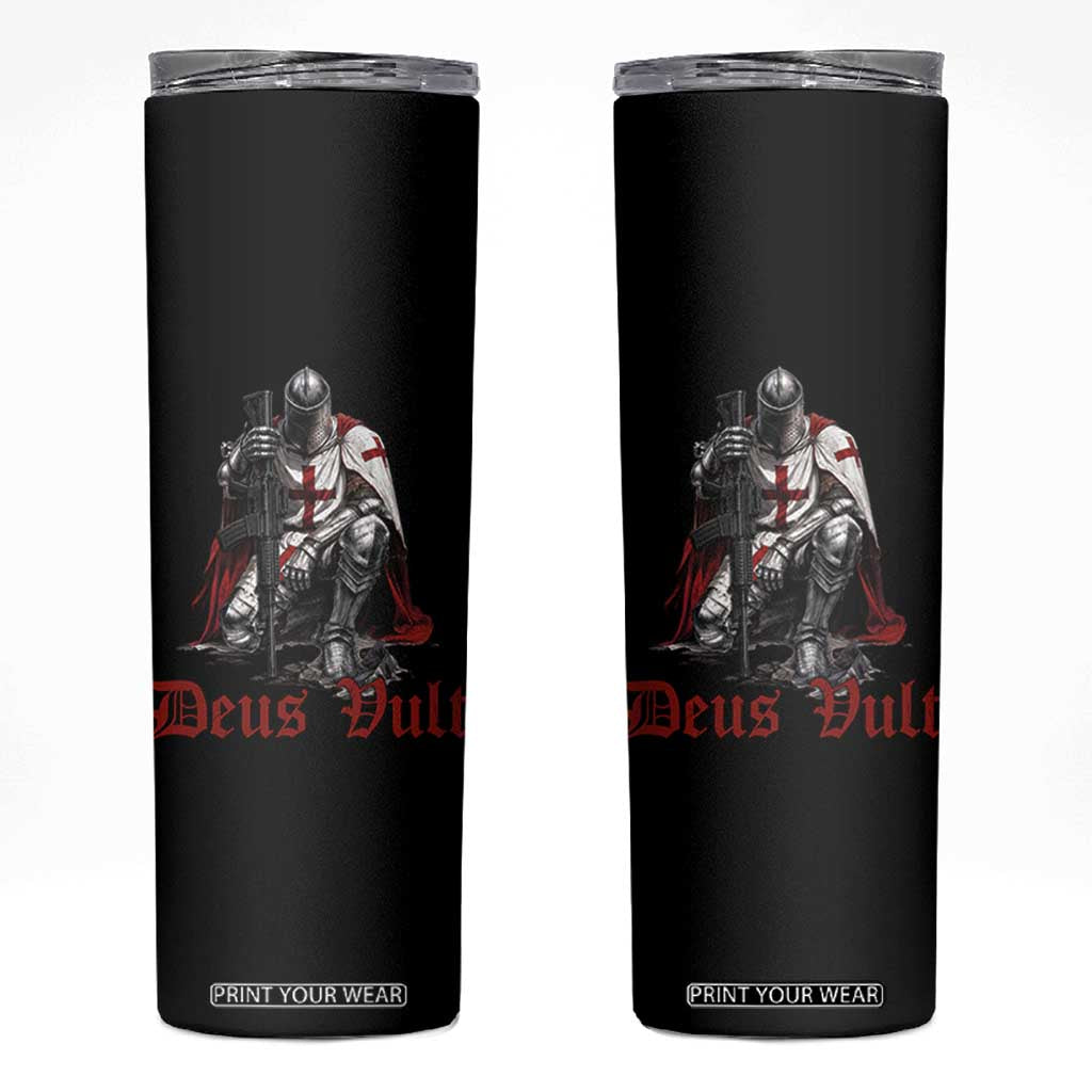 Deus Vult Knights Templar Gun Lover Skinny Tumbler Crusader Cross Soldier of Christ TS11 Black Print Your Wear