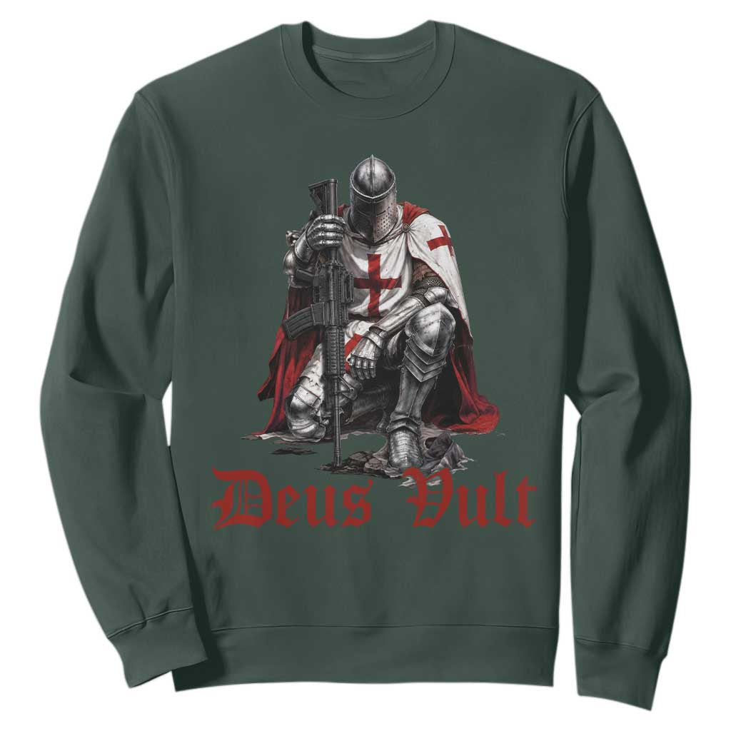 Deus Vult Knights Templar Gun Lover Sweatshirt Crusader Cross Soldier of Christ