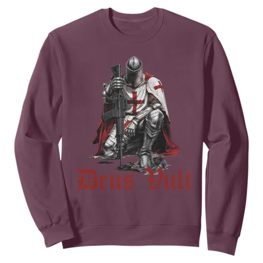 Deus Vult Knights Templar Gun Lover Sweatshirt Crusader Cross Soldier of Christ