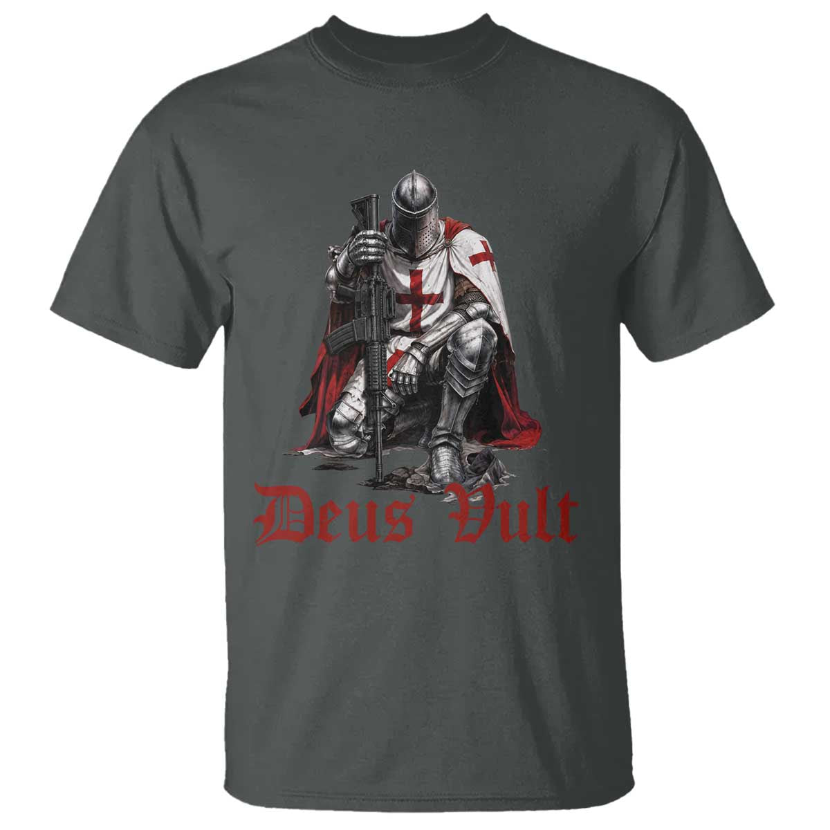 Deus Vult Knights Templar Gun Lover T Shirt Crusader Cross Soldier of Christ