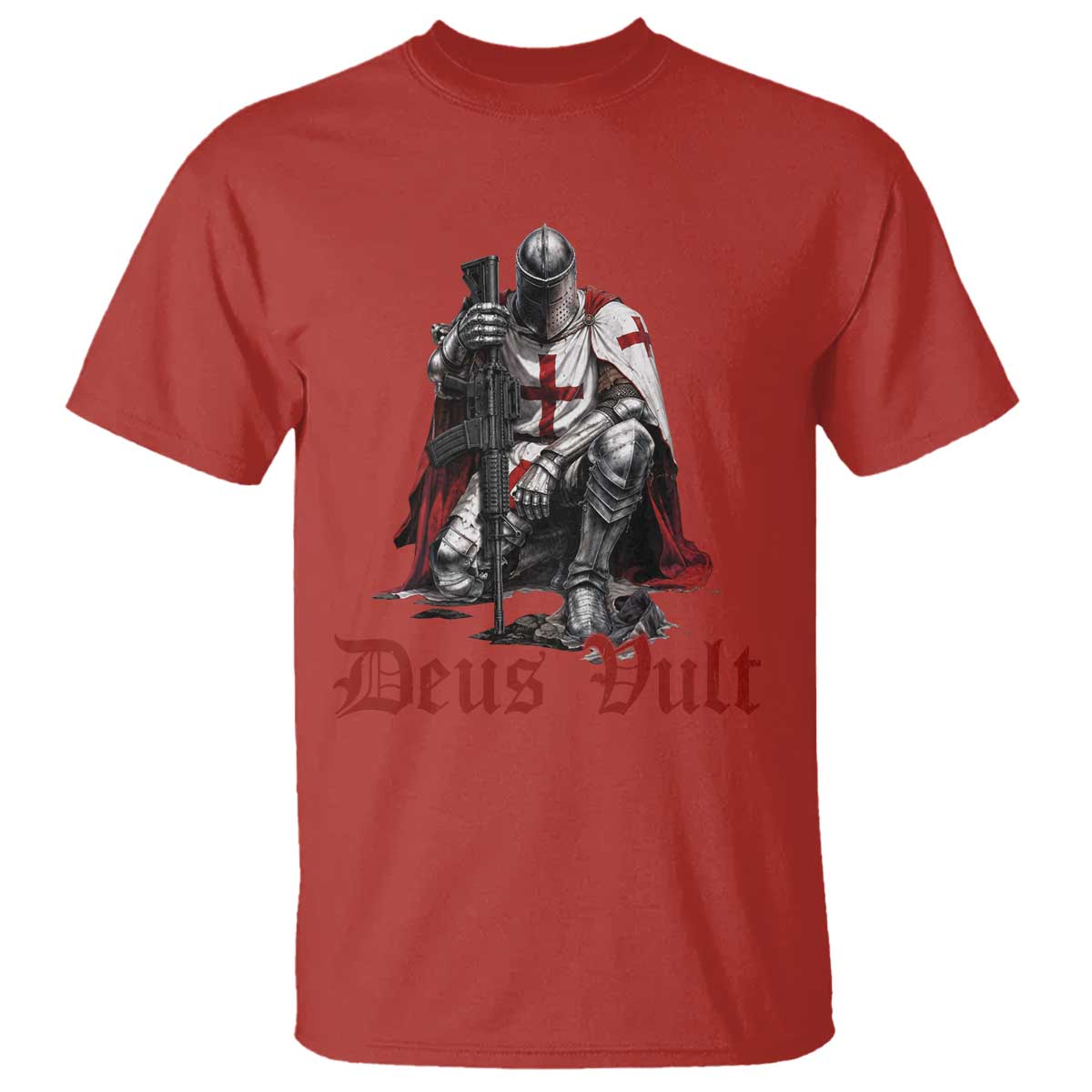 Deus Vult Knights Templar Gun Lover T Shirt Crusader Cross Soldier of Christ