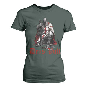 Deus Vult Knights Templar Gun Lover T Shirt For Women Crusader Cross Soldier of Christ