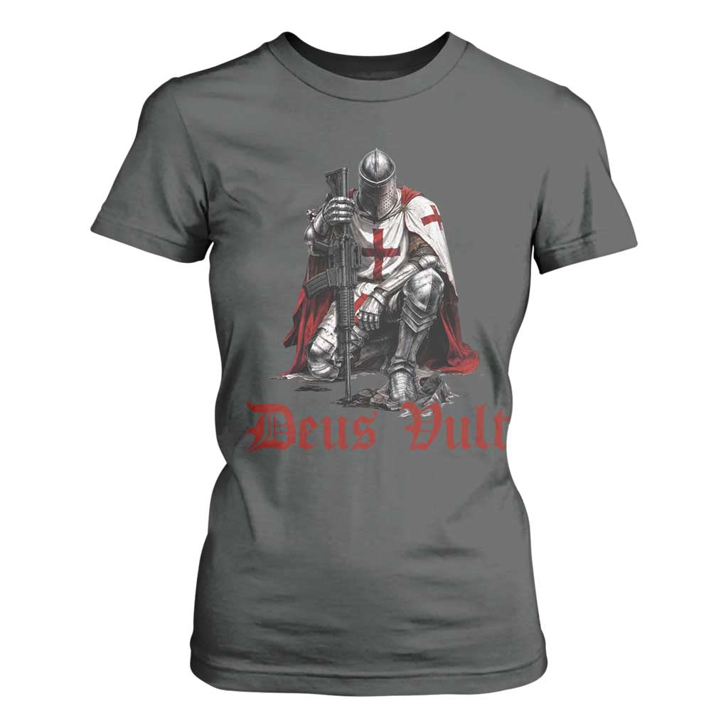 Deus Vult Knights Templar Gun Lover T Shirt For Women Crusader Cross Soldier of Christ