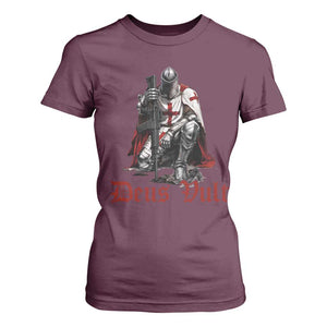 Deus Vult Knights Templar Gun Lover T Shirt For Women Crusader Cross Soldier of Christ