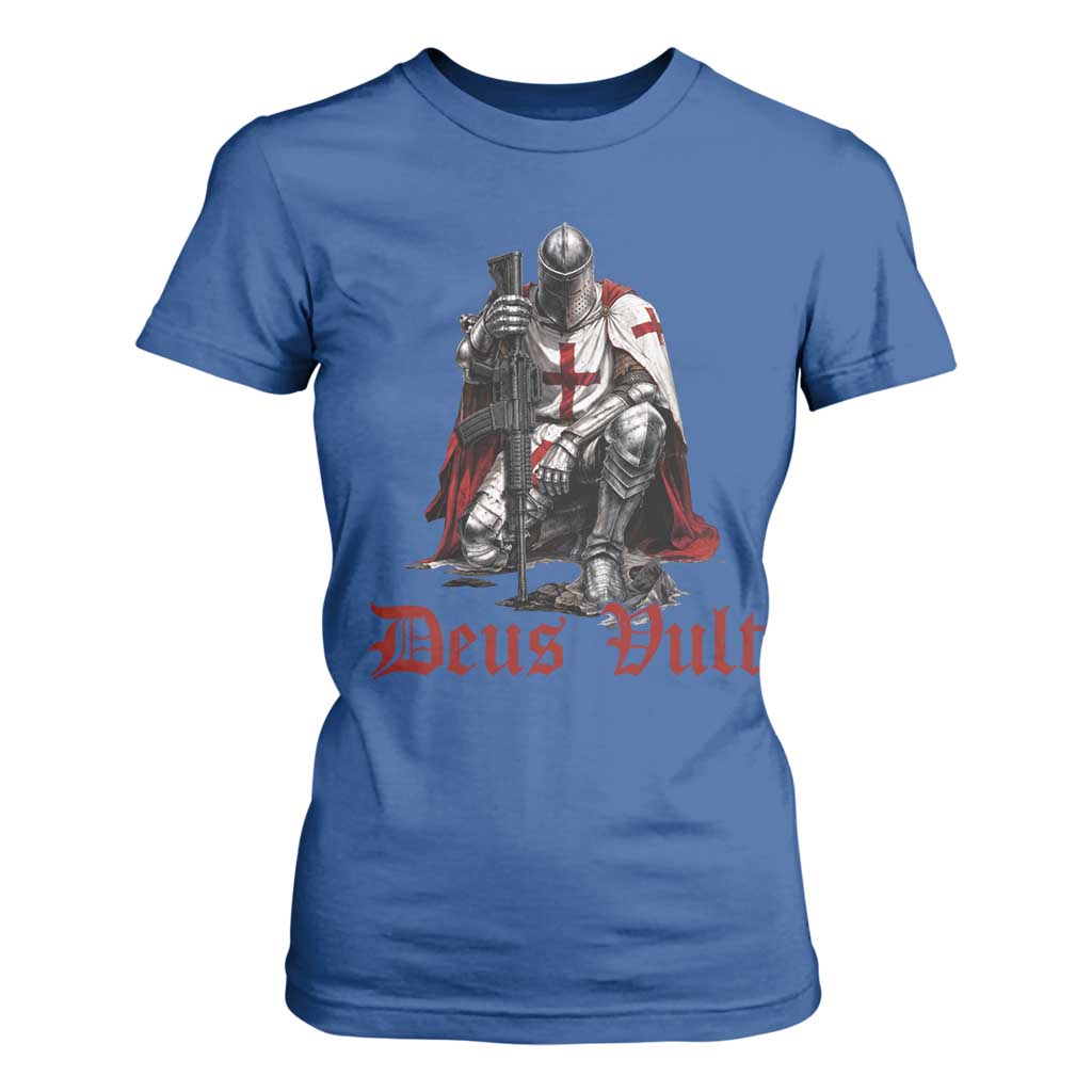 Deus Vult Knights Templar Gun Lover T Shirt For Women Crusader Cross Soldier of Christ