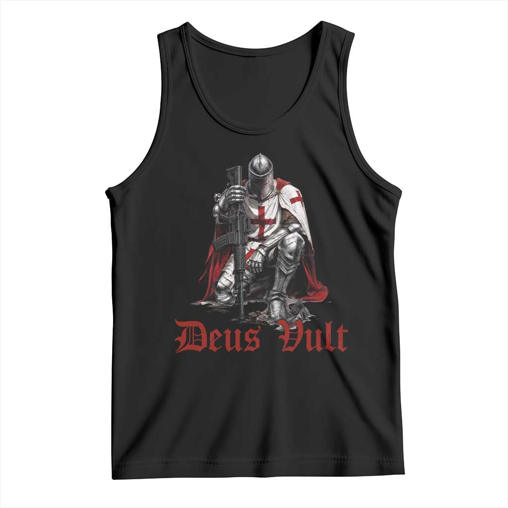 Deus Vult Knights Templar Gun Lover Tank Top Crusader Cross Soldier of Christ TS11 Black Print Your Wear