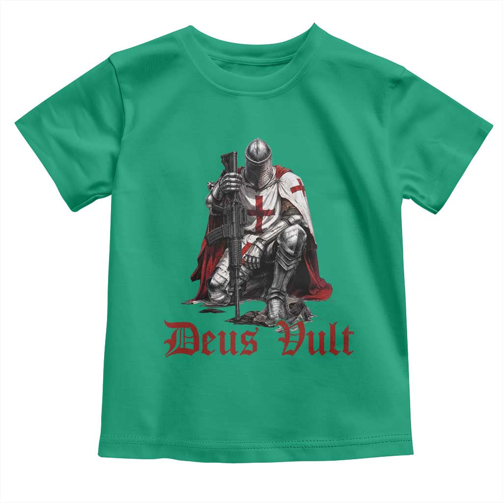 Deus Vult Knights Templar Gun Lover Toddler T Shirt Crusader Cross Soldier of Christ