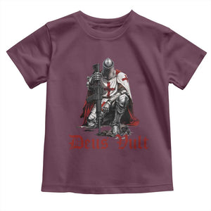 Deus Vult Knights Templar Gun Lover Toddler T Shirt Crusader Cross Soldier of Christ