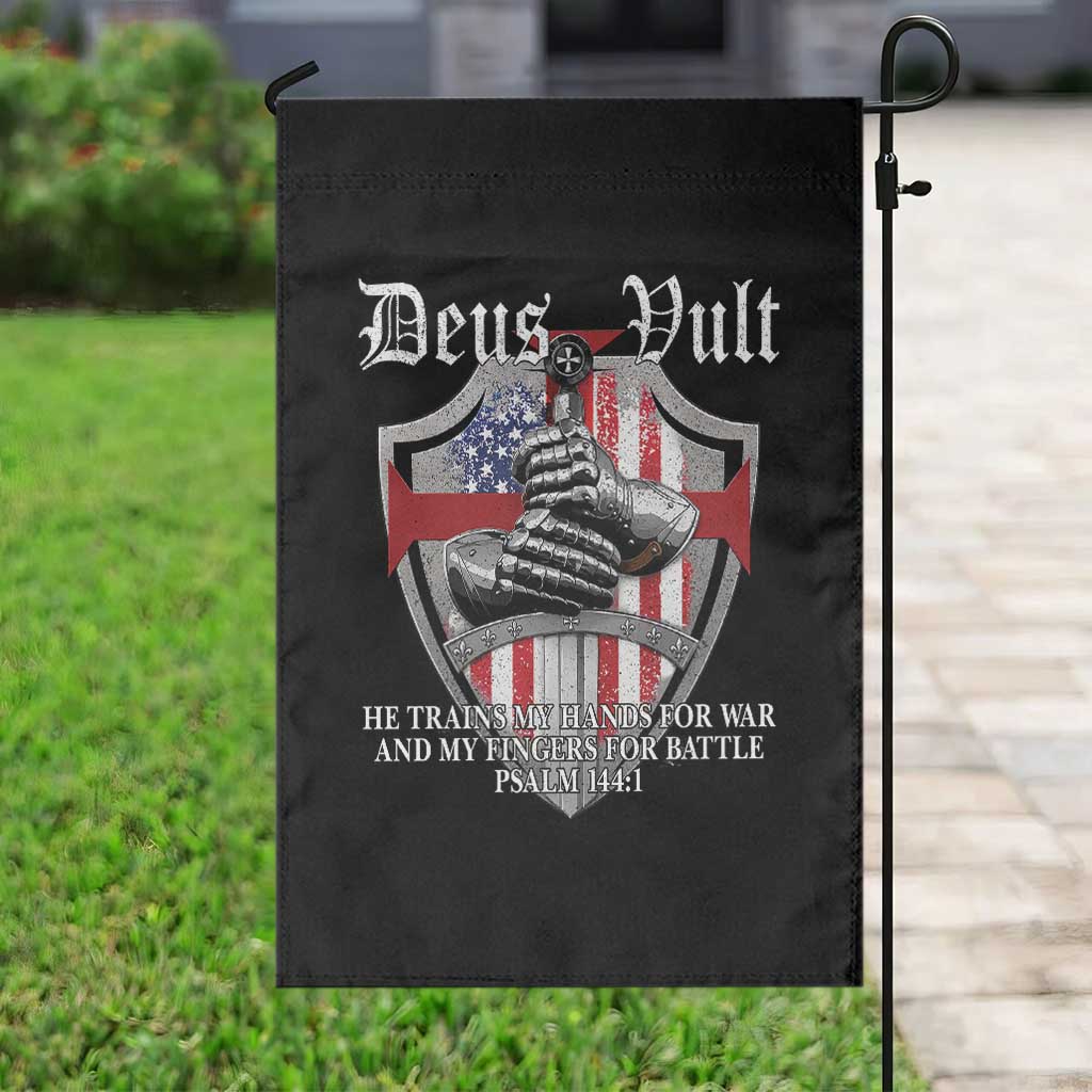 Deus Vult Knights Templar Garden Flag He Trains My Hands For War And My Fingers For Battle