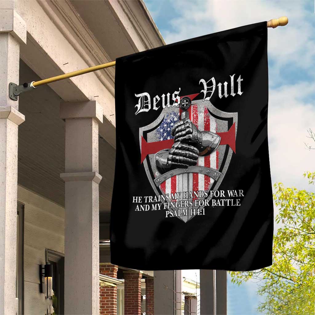 Deus Vult Knights Templar Garden Flag He Trains My Hands For War And My Fingers For Battle