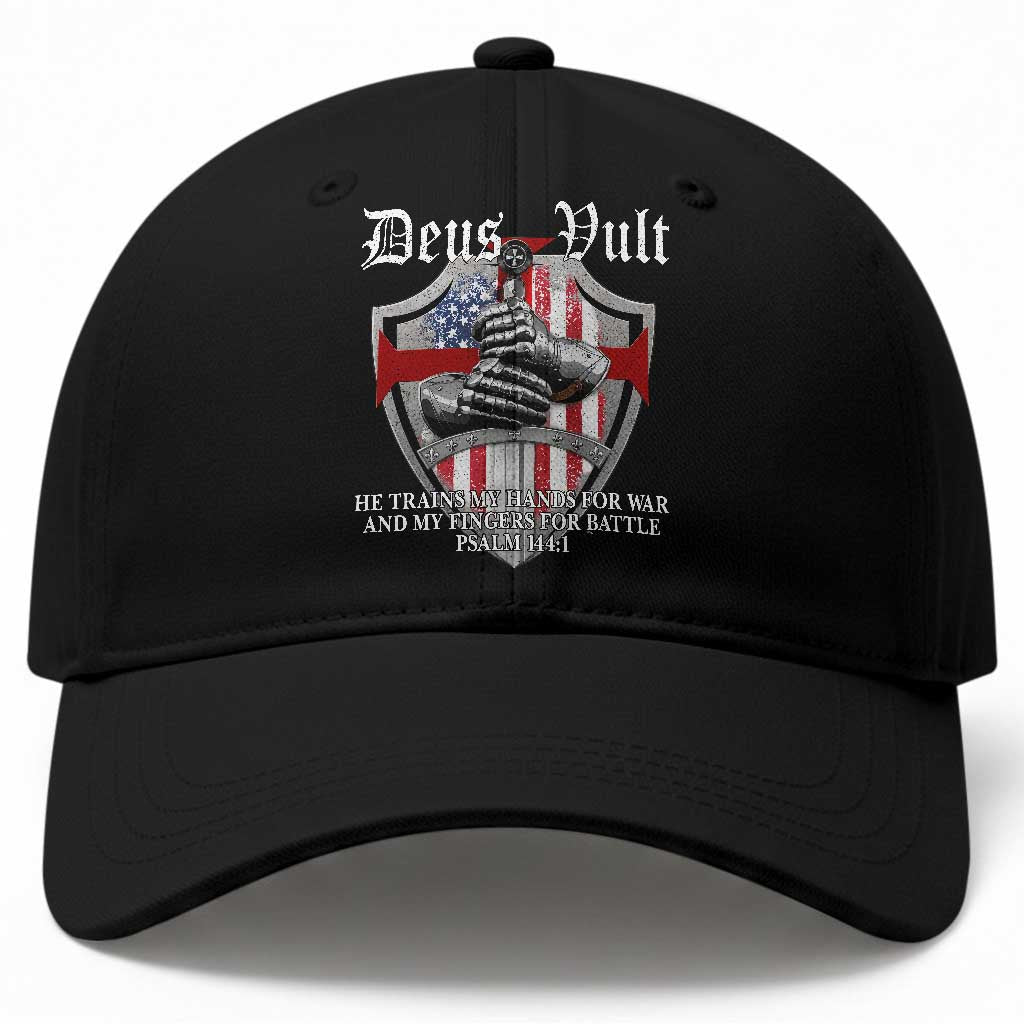 Deus Vult Knights Templar Baseball Cap He Trains My Hands For War And My Fingers For Battle TS11 Print Your Wear