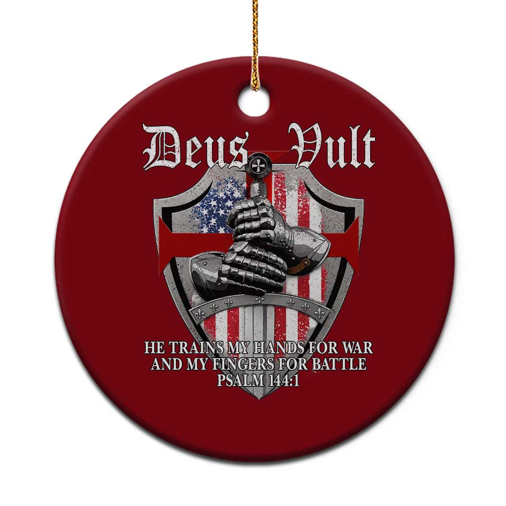Deus Vult Knights Templar Ceramic Ornament He Trains My Hands For War And My Fingers For Battle TS11 1pc Red Print Your Wear