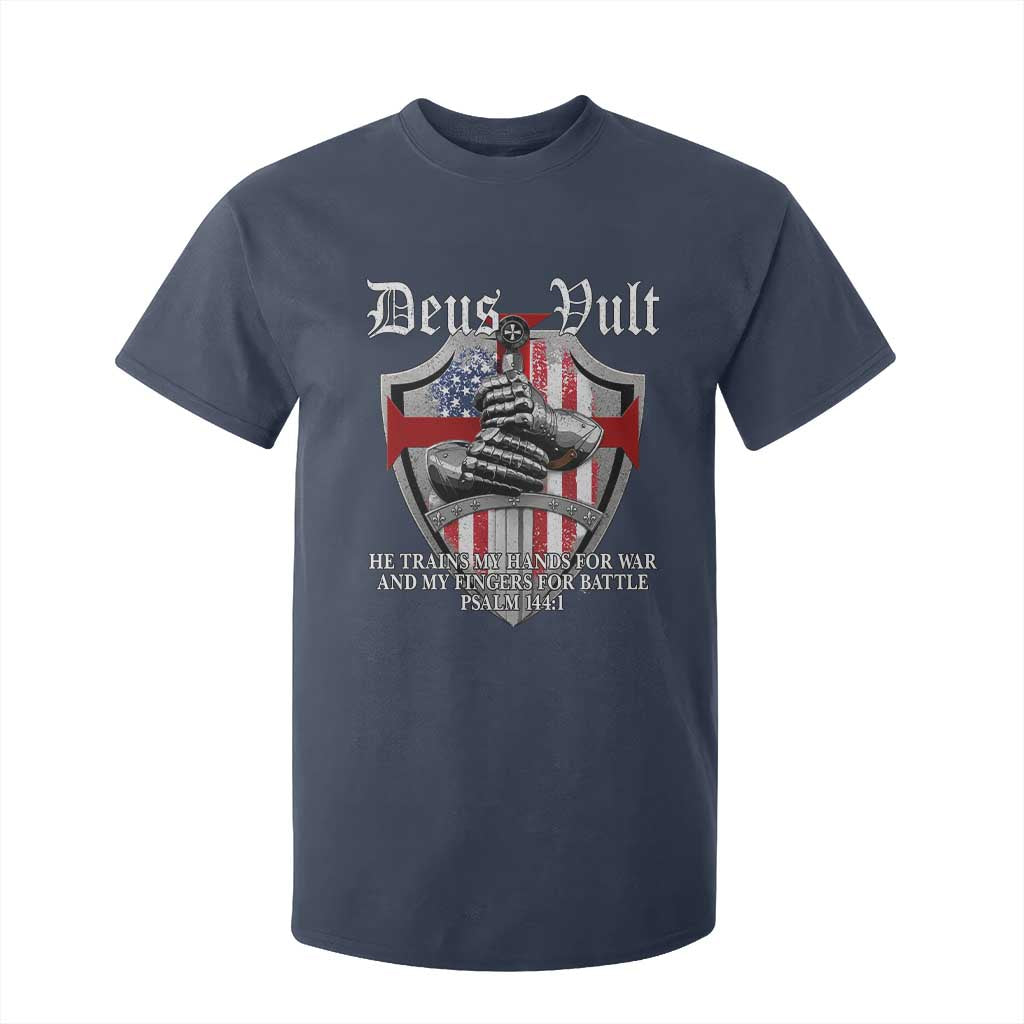 Deus Vult Knights Templar T Shirt For Kid He Trains My Hands For War And My Fingers For Battle