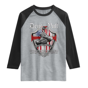Deus Vult Knights Templar Raglan Shirt He Trains My Hands For War And My Fingers For Battle