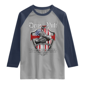 Deus Vult Knights Templar Raglan Shirt He Trains My Hands For War And My Fingers For Battle