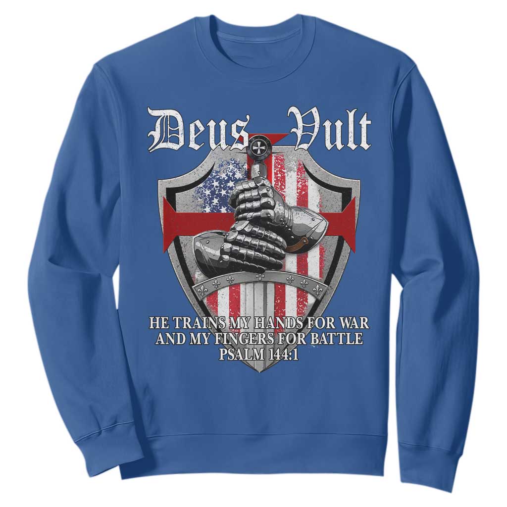 Deus Vult Knights Templar Sweatshirt He Trains My Hands For War And My Fingers For Battle