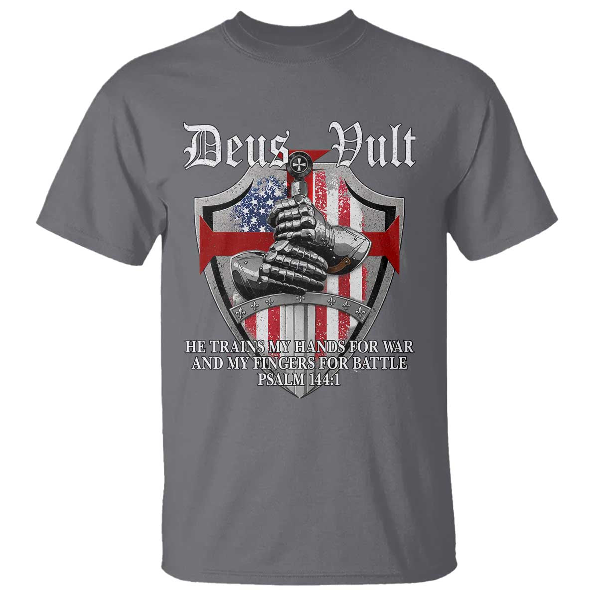 Deus Vult Knights Templar T Shirt He Trains My Hands For War And My Fingers For Battle